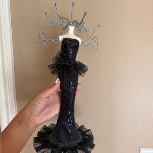 Black Sequin Dress Jewelry Holder
